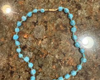 Venetian Adventurine Necklace -  Sommerso Swirl Glass Beads
