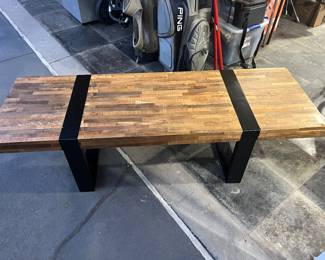 Crate and barrel coffee table/bench.