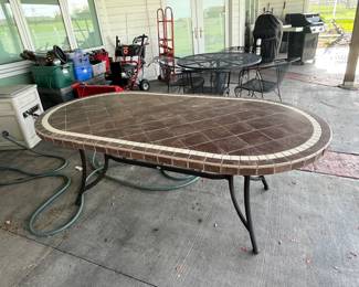 Tile top patio table.