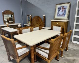 Bamboo Dining Table & Chairs Orlando