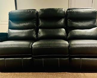 Black Leather Reclining Sofa