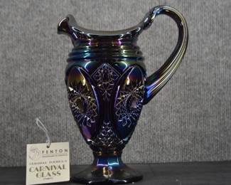 Fenton Plum Carnival Hobstar Pitcher