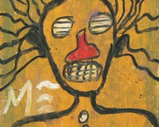Lot 1008 | Jean-Michel Basquiat (American, 1960-1988) Acrylic, Oil And Organic Pigment on Postcard, 1982, Untitled H 7" W 5"