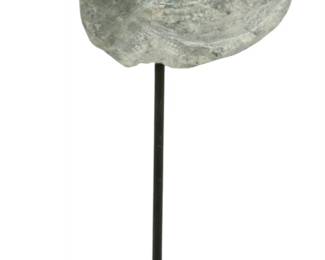 Lot 4009 | Carved Stone Ram's Head Sculpture H 11.3" W 4.5" Depth 3.5"