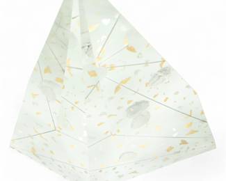 Lot 77 | Yan Zoritchak (Slovakian, B. 1944) Clear Crystal Sculpture, Sailboat Form H 19.3" W 15.5" Depth 4"