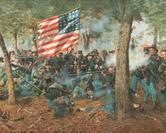 Lot 1000 | Don Troiani (American, B. 1949) Oil on Canvas, 2001, 'The Iron Brigade' H 50" W 80"