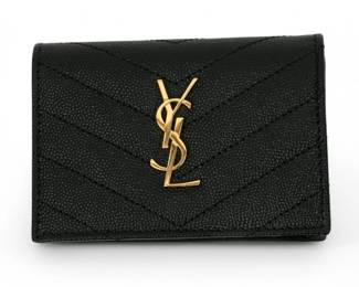 Lot 35 | Yves Saint Laurent (Paris) Wallet Quilted Black Leather H 3" W 4.4"