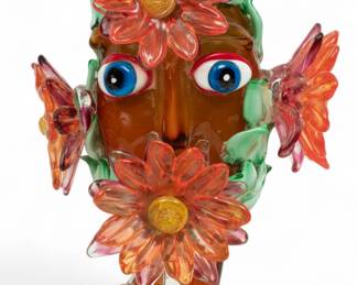 Lot 74 | Robert Zeppel-Sperl (Austrian, Viennese, 1944-2005) Art Glass Figural Sculpture, 2000, 'Spia Fiorita' H 15.8" W 11" Depth 7.5"