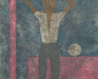 Lot 1024 | Rufino Tamayo (Mexican, 1899-1991) Aquatint in Colors on Guarro Paper, Ca. 1984, 'Hombre Con Brazos Sobre La Cabeza, from Rufino Tamayo 8 Aguafuertes'