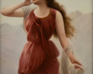 Lot 41 | After Edouard Bisson KPM Porcelain Plaque 1900, 'Echo' H 9.2" W 6.2"