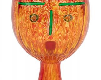 Lot 64 | Daniela Zentilin (Italian, 20th/21st C.) Blown Glass with Murrine & Cane Sculpture, Head of Woman, 2002 H 7.5" Dia. 3.8"