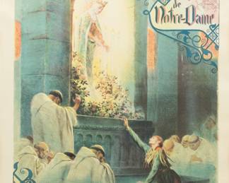 Lot 4016 | Georges Antione Rochegrosse (French, 1859-1938) Color Lithograph Poster, Early 20th C., 'Le Jongleur De Notre-Dame' H 30" W 23"