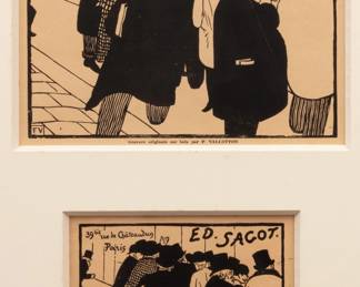Lot 4020 | Felix Vallotton (Swiss, 1865-1925) Woodcut on Cream Paper, Ca. 1892, 'Les Amateurs D'estampes' H 7.5" W 10"