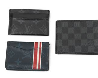 Lot 38 | Louis Vuitton (French) Monogram & Damier Graphite Leather Wallets & Pocket Organizer, Ca. 2010 H 4.5" W 3" Depth 0.3" 3 PCS