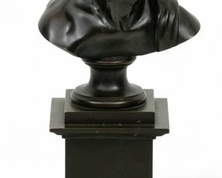 Lot 4002 | Bronze Classic Bust on Pedestal H 11.5"
