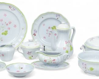 Lot 48 | Longchamp (French) 'Mon Jardin' Glazed Faience Dinner Service 92 PCS