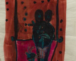 Lot 1025 | Francisco Toledo (Mexican, 1940-2019) Gouache on Paper, 'Twins' H 15" W 11"