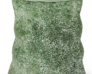 Lot 86 | Lene Bødker (Danish, B. 1958) Cire Perdue Molten & Chiseled Glass Sculpture H 8.3" W 8" Dia. 5"