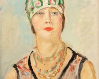 Lot 1003 | Charles Camion (French, 1879-1965) Oil on Canvasboard, 'Portrait of Luce Eiffel' H 18.3" W 14.9"