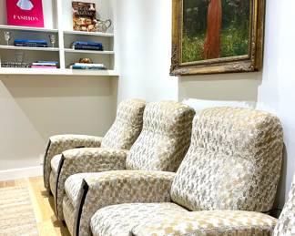 Bass Industries Motorized Theater Seats Upholstered in Donghia Fabric