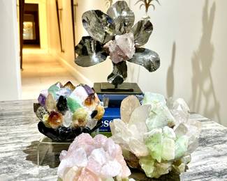 Kathryn McCoy Quartz Clusters and Metal & Quartz Sculpture