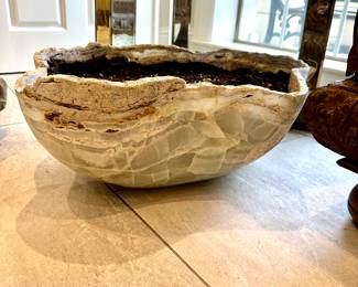 Carved Onyx Bowl/Jardiniere