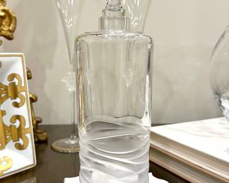 EXTREMELY RARE- Lalique “Caryota” decanter. In collaboration with Hardy Privilège Cognac, only 333 were produced and only 33 sent to the US! Does not have original stopper.