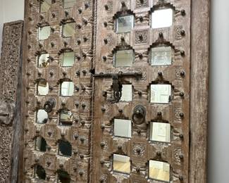 Pair of South Asian Doors with Heavily Carved Lintels on Both Sides
