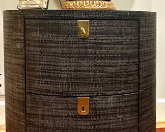 Pair Scala Luxury Oval Raffia Side Tables
