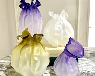 Nikolas Weinstein Signed Art Glass Vases