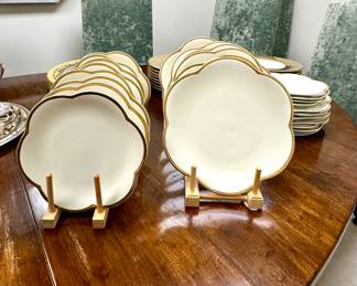Pottery Barn Este Cermiche Gold Rim Dinner & Salad Plates