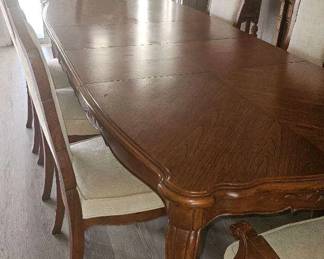 Vintage Teakwood Dining Room Table And Matching Chairs