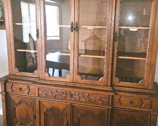 Vintage Teakwood China Cabinet 