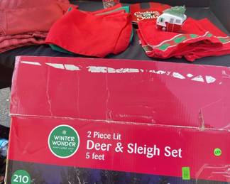 Deer and Sleigh Set