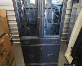 Small Wood and Glass Door Hutch