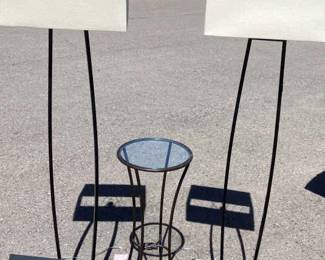 IKEA Style Lighting, Bistro Glass Table, Wine Caddy