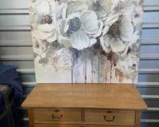 Vintage Dresser And A Wrapped Canvas Wall Art