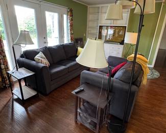 Living room furniture. Sofa. Love seat. Lamps. More.