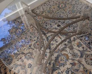 ART DECO LUCITE AND BRASS SIDE TABLE 1970'S