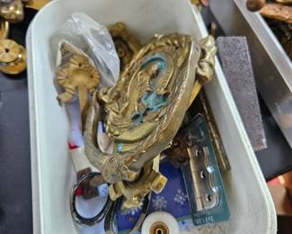 LOTS of beautiful antique brass hardware!!