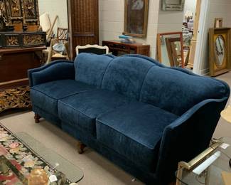 First shot with the new upholstery!! Have extra fabric! Never used!!! Thick cushions - great for taller folks!!