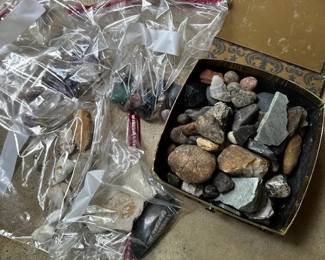 Rock collection , fossils, crystals, arrowheads