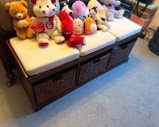 . . .vintage stuffed animal sitting on an organizer