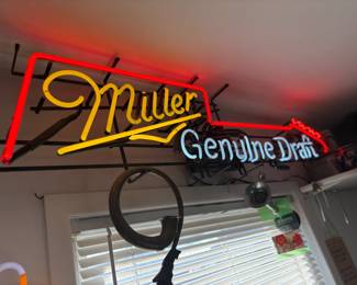 . . . Miller Genuine Draft neon bar sign