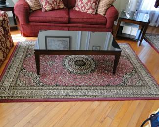 Red carpets, Coffee table matches side tables