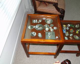 Display tables and Swarovski crystal have boxes for many