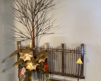 Vintage Curtis Jere signed mid century modern wall sculpture