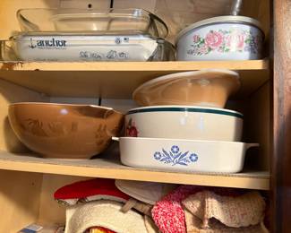 . .. vintage Pyrex and Corning Ware