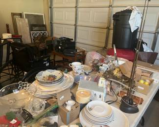 . . . vintage church, TV antenna, garbage cans
