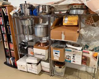 . . . stainless-steel shelving, pots, pans and much more